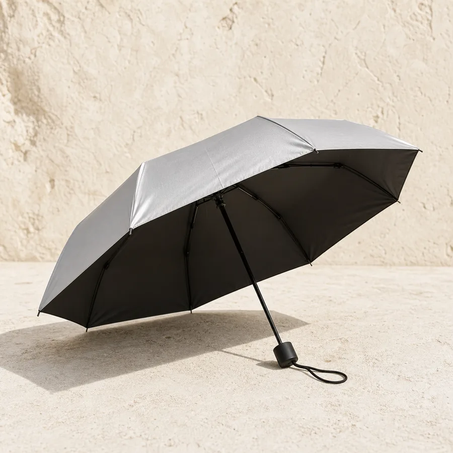 Sombrilla UV compacta para caminar bajo el sol en Yucatan