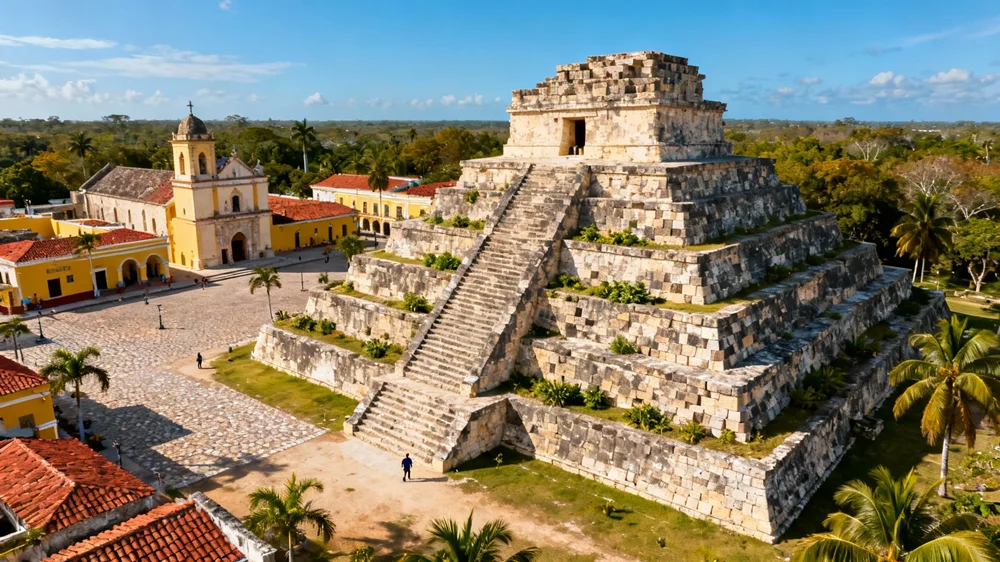 Pirámide Kinich Kakmó Izamal vista panorámica