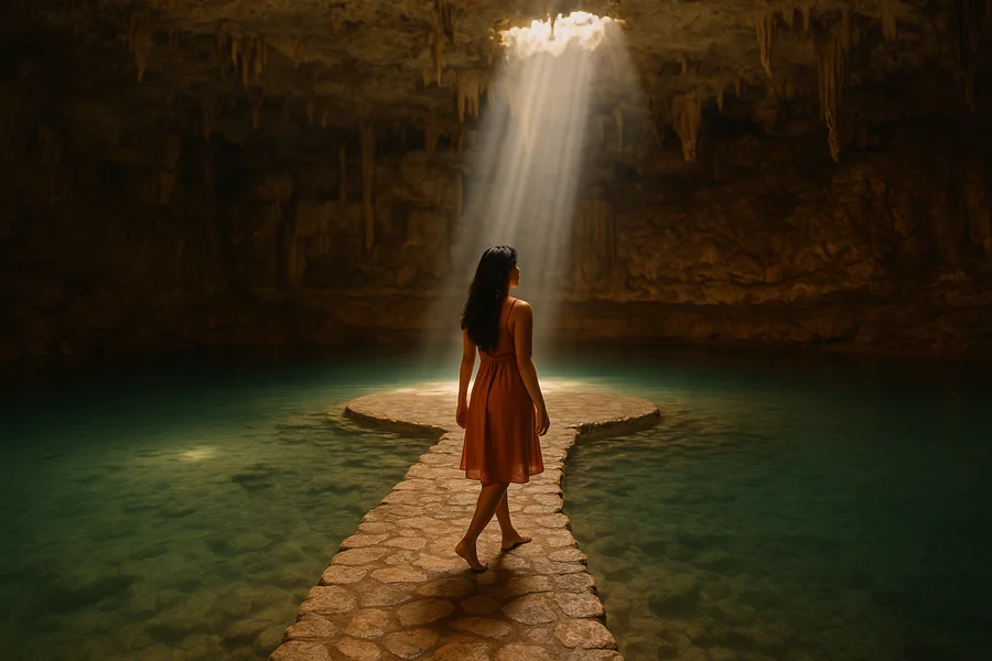 Plataforma central del Cenote Suytún, Valladolid Yucatán