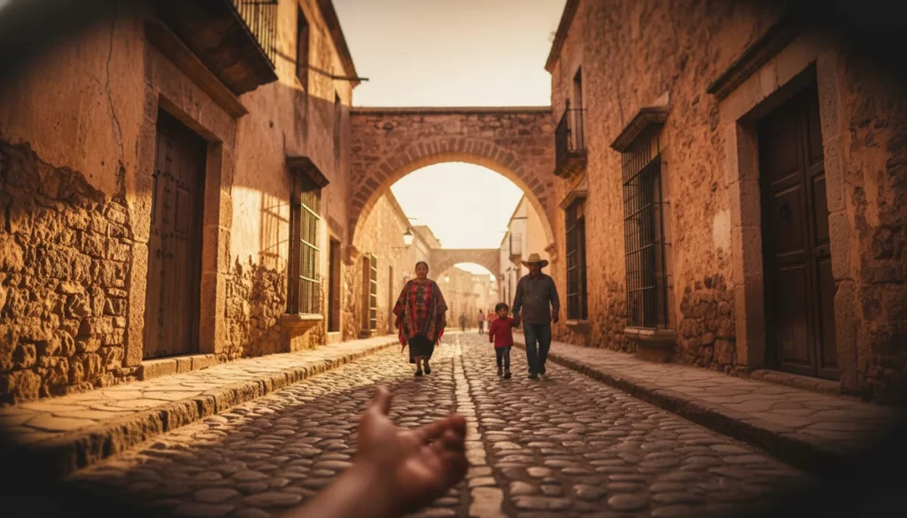 Calles empedradas y antiguas casas coloniales de Real de Catorce