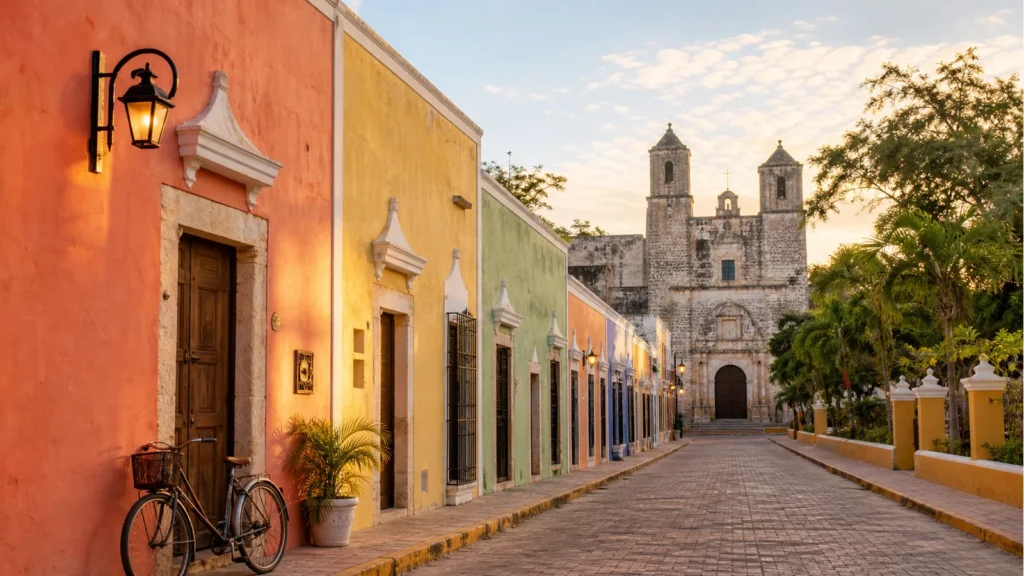 Calzada de los Frailes y arquitectura colonial de Valladolid Yucatán